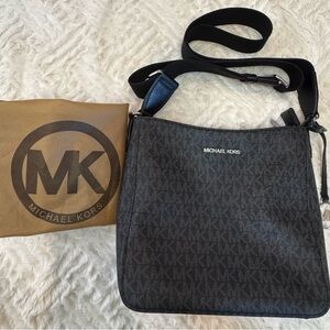 Michael Kors Jet Set Black MK Logo Crossbody Bag w/ Dust Bag